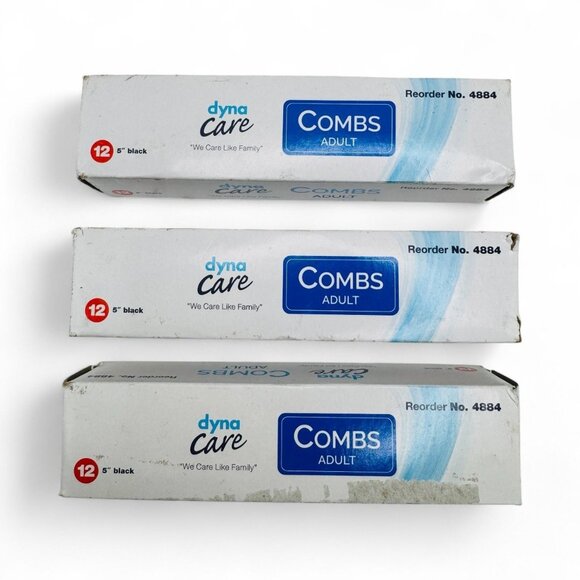3x Dyna Care 6" Black Adult Hair Comb 12 per Box - Picture 1 of 5